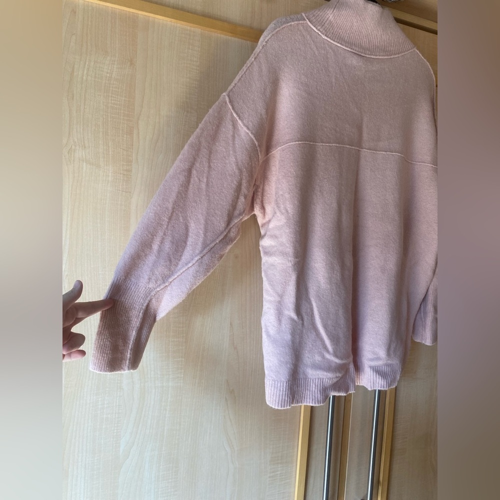 Free People Afterglow Oversized Pink Mock Neck Sweater XS - Picture 10 of 10